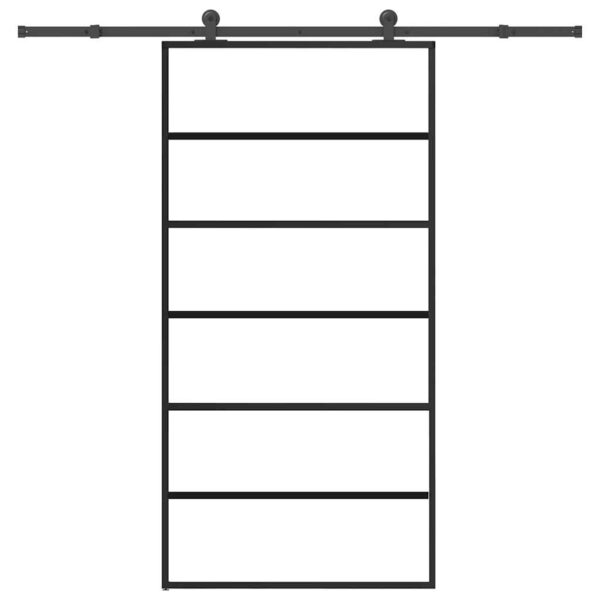 Sliding Door with Hardware Set 102x205 cm ESG Glass & Aluminium