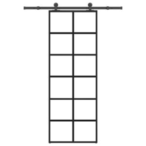 Sliding Door with Hardware Set 76x205 cm ESG Glass & Aluminium
