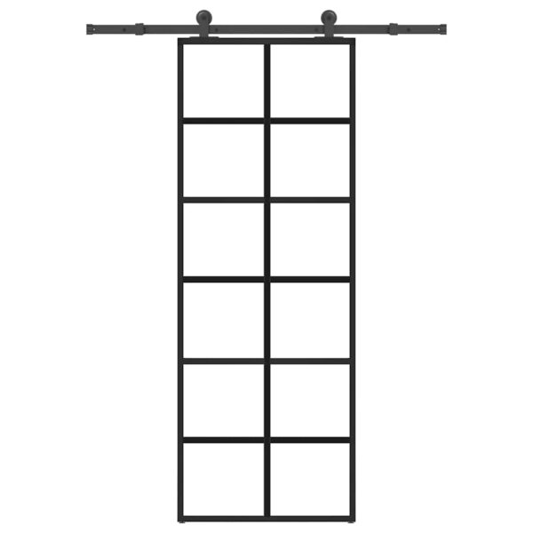 Sliding Door with Hardware Set 76x205 cm ESG Glass & Aluminium