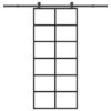 Sliding Door with Hardware Set 90x205 cm ESG Glass & Aluminium