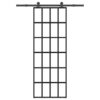 Sliding Door with Hardware Set 76x205 cm ESG Glass & Aluminium