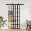 Sliding Door with Hardware Set 76x205 cm ESG Glass & Aluminium