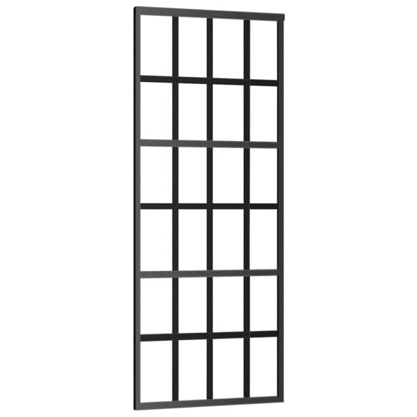 Sliding Door with Hardware Set 76x205 cm ESG Glass & Aluminium