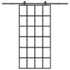 Sliding Door with Hardware Set 102x205 cm ESG Glass & Aluminium