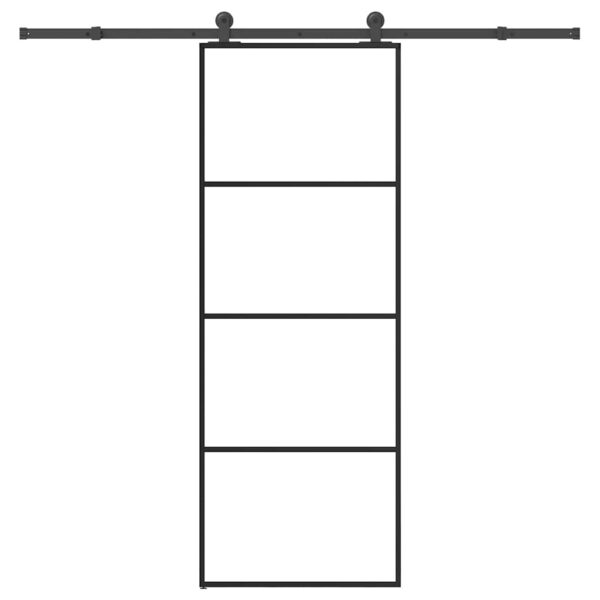 Sliding Door with Hardware Set 76x205 cm ESG Glass & Aluminium