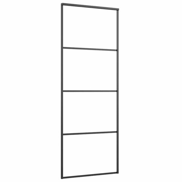 Sliding Door with Hardware Set 76x205 cm ESG Glass & Aluminium