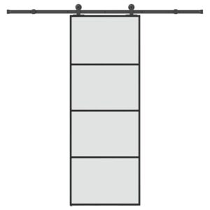 Sliding Door with Hardware Set 76x205 cm ESG Glass & Aluminium