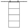 Sliding Door with Hardware Set 90x205 cm ESG Glass & Aluminium