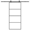 Sliding Door with Hardware Set 90x205 cm ESG Glass & Aluminium