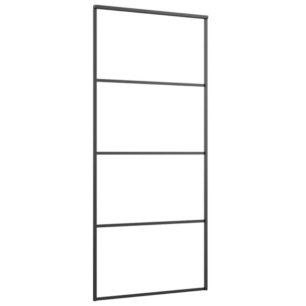 Sliding Door with Hardware Set 90x205 cm ESG Glass & Aluminium
