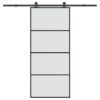 Sliding Door with Hardware Set 90x205 cm ESG Glass & Aluminium