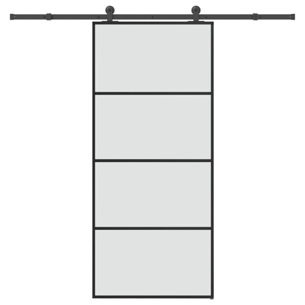 Sliding Door with Hardware Set 90x205 cm ESG Glass & Aluminium