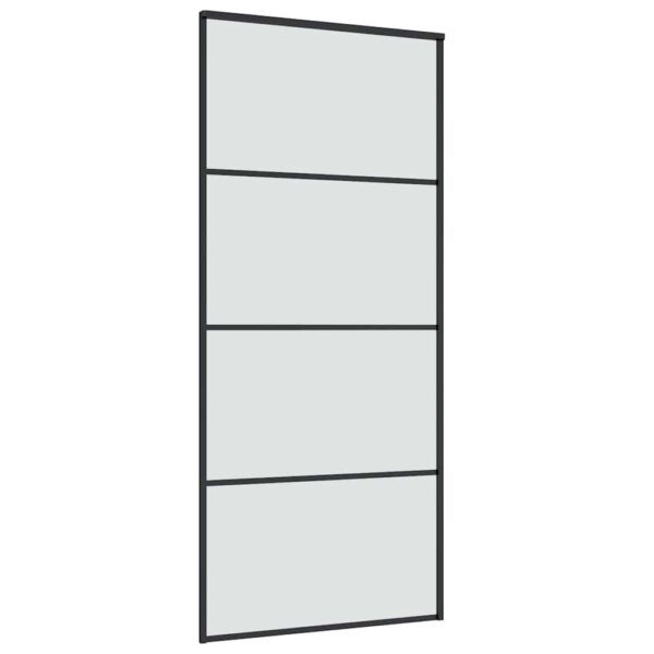 Sliding Door with Hardware Set 90x205 cm ESG Glass & Aluminium