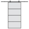 Sliding Door with Hardware Set 102.5x205 cm ESG Glass & Aluminium