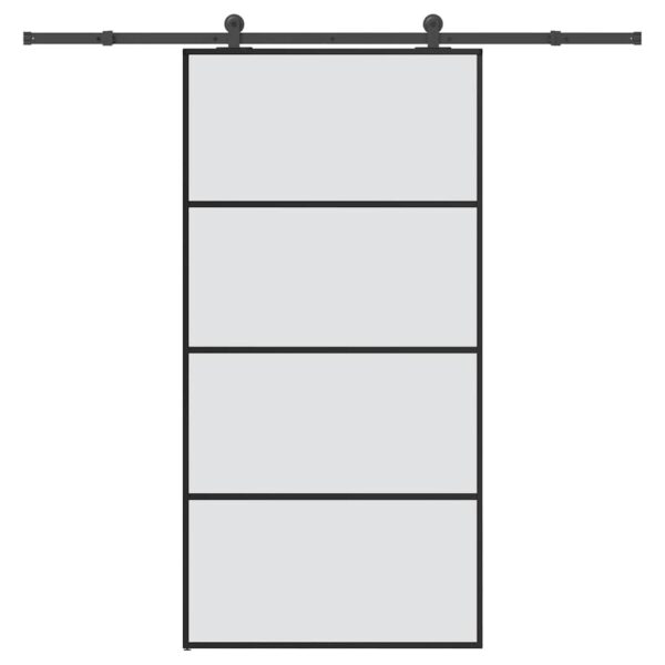 Sliding Door with Hardware Set 102.5x205 cm ESG Glass & Aluminium