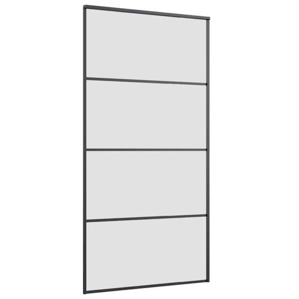 Sliding Door with Hardware Set 102.5x205 cm ESG Glass & Aluminium