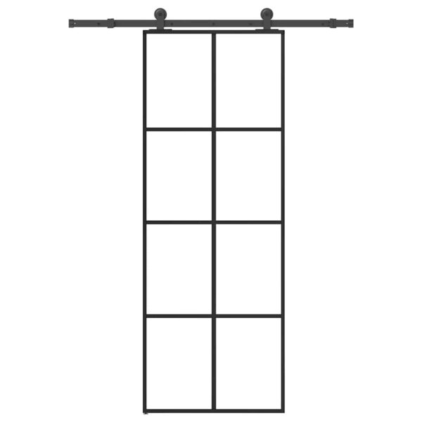 Sliding Door with Hardware Set 76x205 cm ESG Glass & Aluminium