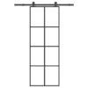 Sliding Door with Hardware Set 76x205 cm ESG Glass & Aluminium