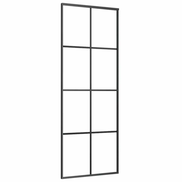 Sliding Door with Hardware Set 76x205 cm ESG Glass & Aluminium