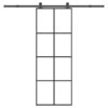 Sliding Door with Hardware Set 76x205 cm ESG Glass & Aluminium