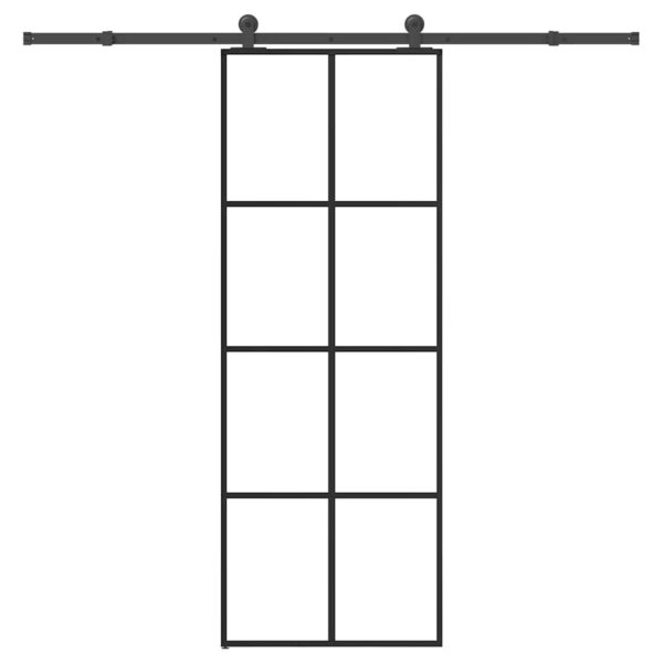 Sliding Door with Hardware Set 76x205 cm ESG Glass & Aluminium