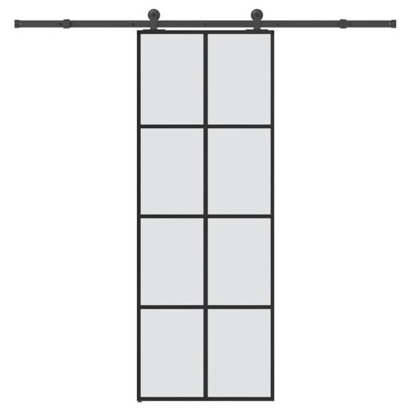 Sliding Door with Hardware Set 76x205 cm ESG Glass & Aluminium