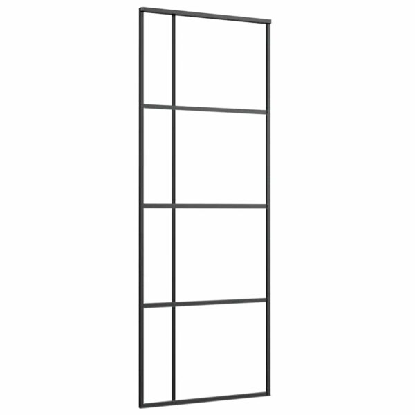 Sliding Door with Hardware Set 76x205 cm ESG Glass & Aluminium