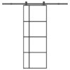 Sliding Door with Hardware Set 76x205 cm ESG Glass & Aluminium