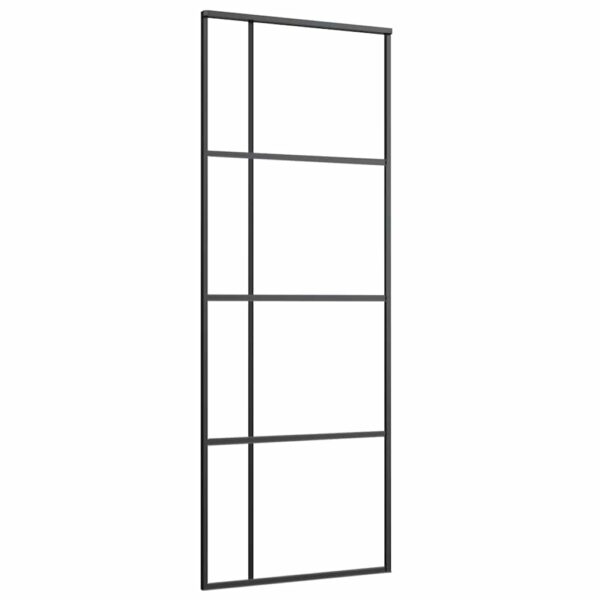 Sliding Door with Hardware Set 76x205 cm ESG Glass & Aluminium