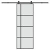 Sliding Door with Hardware Set 76x205 cm ESG Glass & Aluminium