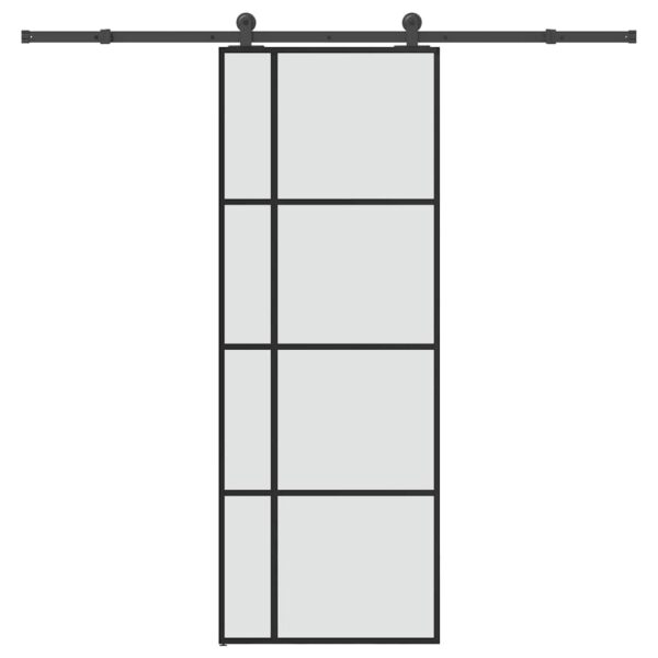 Sliding Door with Hardware Set 76x205 cm ESG Glass & Aluminium