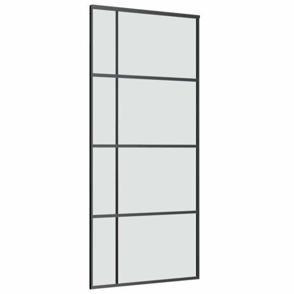 Sliding Door with Hardware Set 90x205 cm ESG Glass & Aluminium