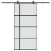 Sliding Door with Hardware Set 102,5x205 cm ESG Glass & Aluminium