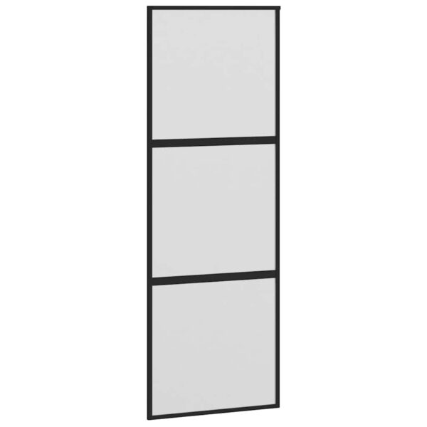 Sliding Door with Hardware Set 76x205 cm Tempered Glass & Aluminium