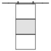 Sliding Door with Hardware Set 90x205 cm Tempered Glass & Aluminium
