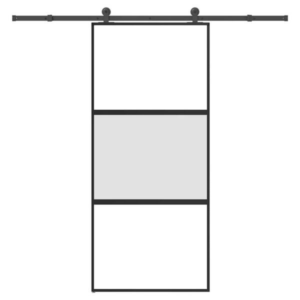 Sliding Door with Hardware Set 90x205 cm Tempered Glass & Aluminium