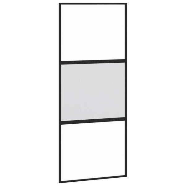 Sliding Door with Hardware Set 90x205 cm Tempered Glass & Aluminium