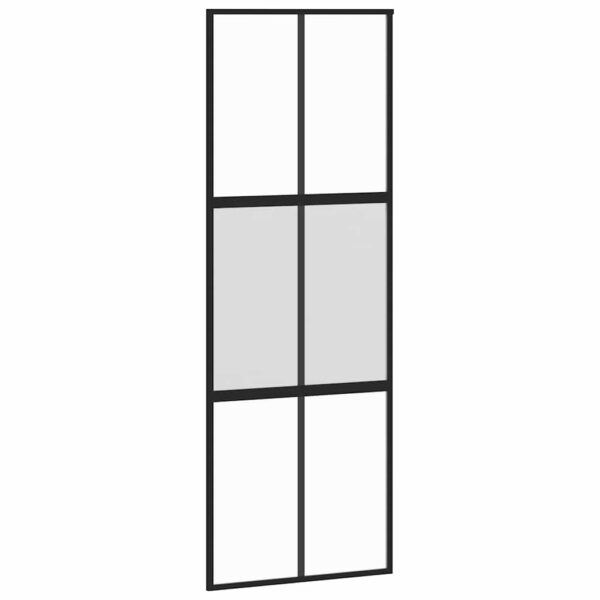 Sliding Door with Hardware Set 76x205 cm Tempered Glass & Aluminium