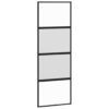 Sliding Door with Hardware Set 76x205 cm Tempered Glass & Aluminium