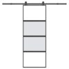 Sliding Door with Hardware Set 76x205 cm Tempered Glass & Aluminium