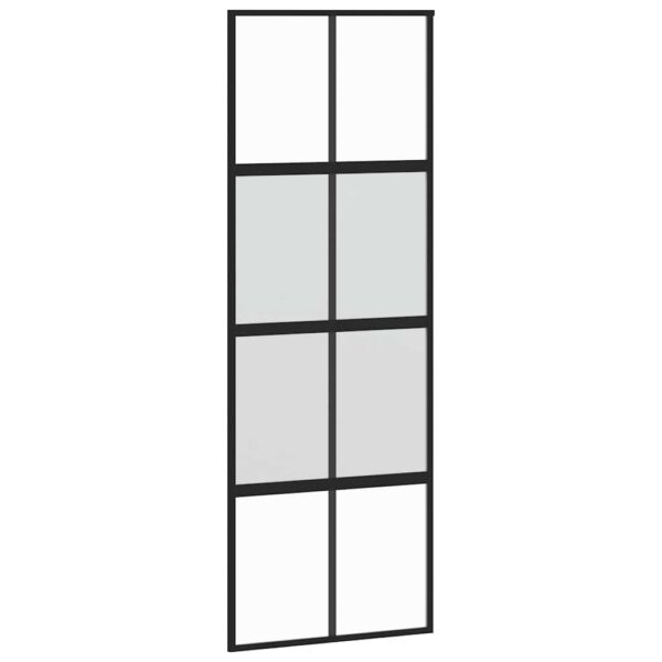 Sliding Door with Hardware Set 76x205 cm Tempered Glass & Aluminium