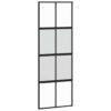 Sliding Door with Hardware Set 76x205 cm Tempered Glass & Aluminium