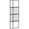 Sliding Door with Hardware Set 76x205 cm Tempered Glass & Aluminium