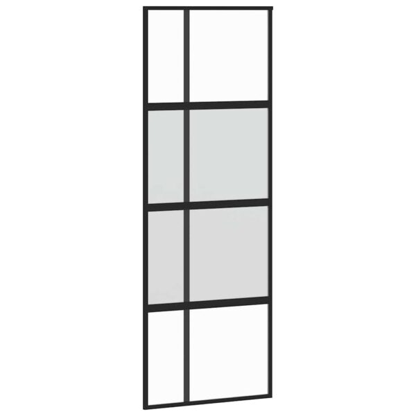 Sliding Door with Hardware Set 76x205 cm Tempered Glass & Aluminium
