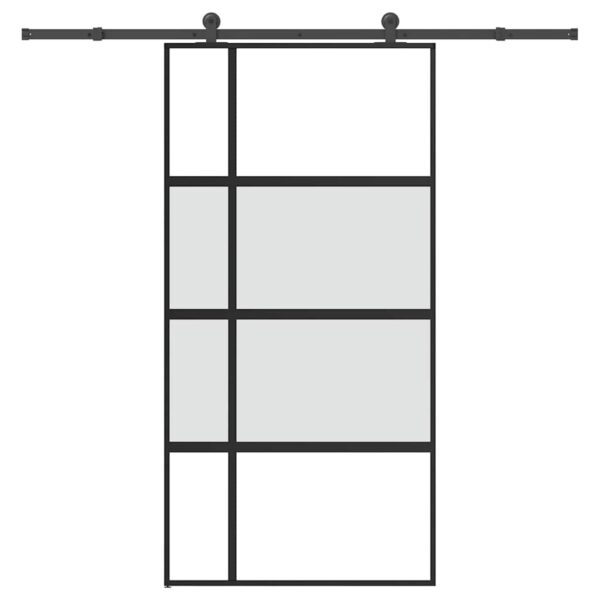 Sliding Door with Hardware Set 102.5x205 cm Tempered Glass and Aluminium