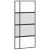 Sliding Door with Hardware Set 102.5x205 cm Tempered Glass and Aluminium