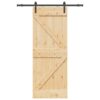 Sliding Door with Hardware Set 80x210 cm Solid Wood Pine
