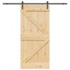 Sliding Door with Hardware Set 80x210 cm Solid Wood Pine