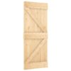 Sliding Door with Hardware Set 85x210 cm Solid Wood Pine