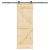 Sliding Door with Hardware Set 70x210 cm Solid Wood Pine